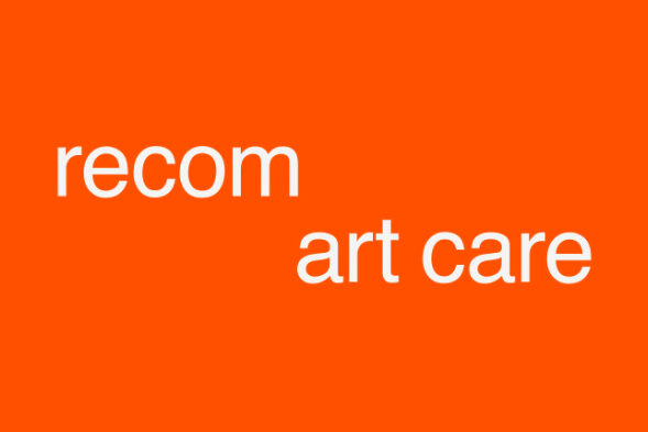 recom art care Logo weiß auf orange
